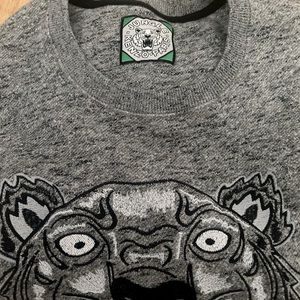 Kenzo Crewneck Sweatshirt Jungle Tiger Face Cotton Gray